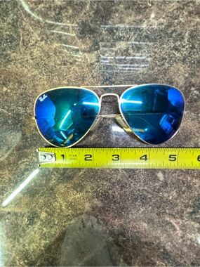 Ray-Ban Aviator Sunglasses with Blue Mirror Lenses